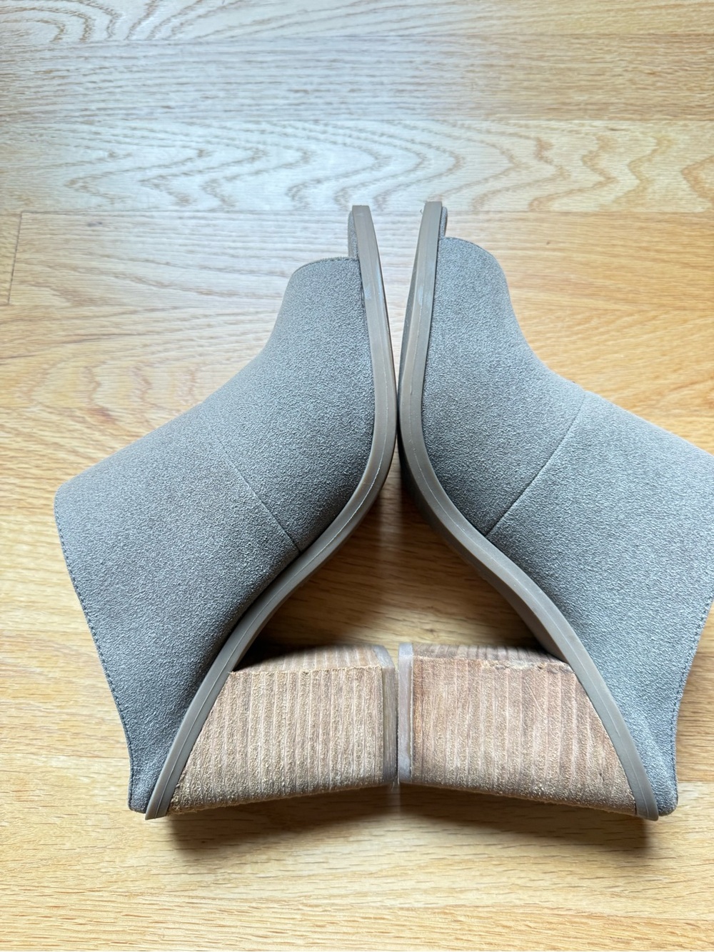 Call It Spring Taupe Suede Slip-On Block Heel Mules